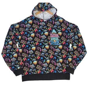 Asshol*s Live Forever Let's Take a Trip Mushroom Lisa Frank Hoodie Alt sz L